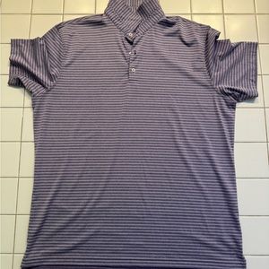 Johnnie-O pinstripe polo (Purple/White, XL)